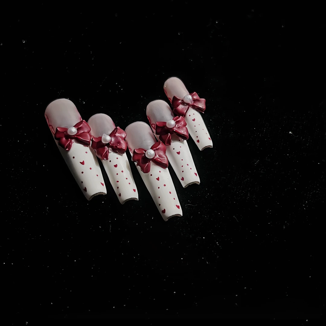 BB中长款N莓果纯手工穿戴甲【芭蕾甜心】辣妹y2k显白气质ins穿戴式