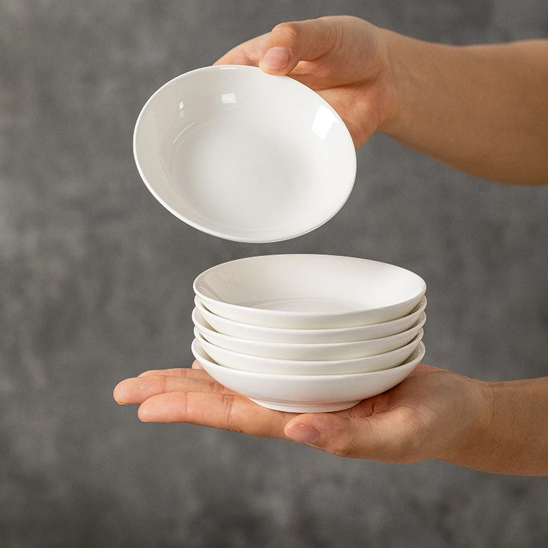 【纯白】家用4英寸纯白陶瓷圆形味碟高温釉下彩吐骨碟碟子简约盘子