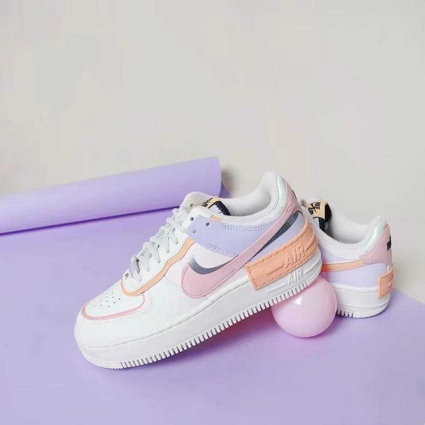 耐克NIKE Air Force 1女子低帮空马卡龙米色休闲运动鞋CI0919-111