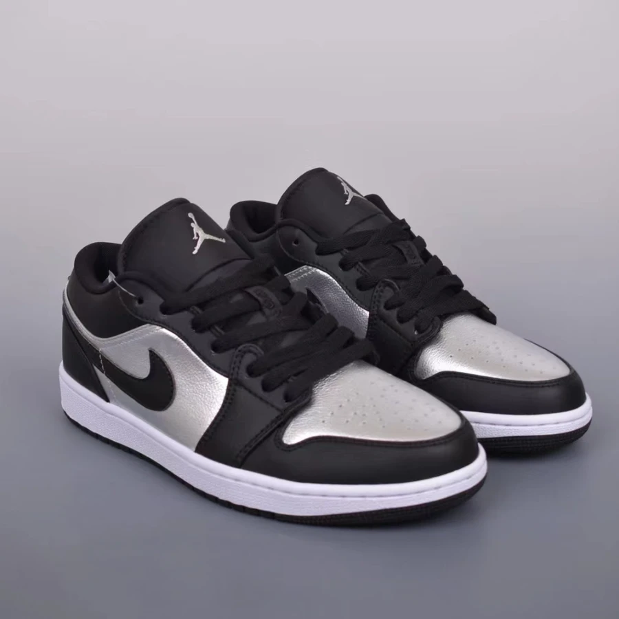 Air Jordan 1 low silver toe低帮复古篮球鞋男女黑银 DA5551-001