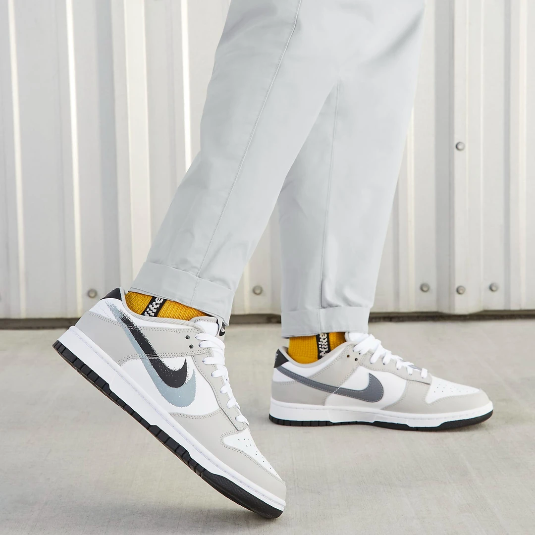 耐克 Nike Dunk Low 防滑耐磨低帮男鞋白灰色双勾板鞋 FD0661-100