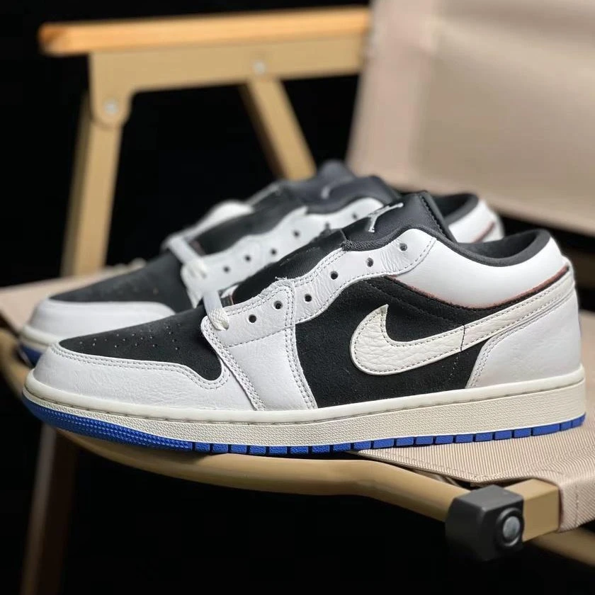 Nike  AIR JORDAN 1 LOW低帮黑白男款百搭翻毛皮篮球鞋HQ0764-001