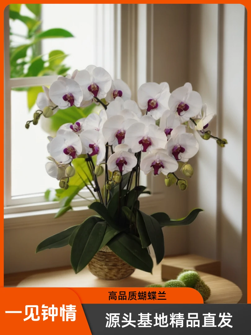 【一见钟情】白色大花蝴蝶兰室内种植观赏送礼带花发货