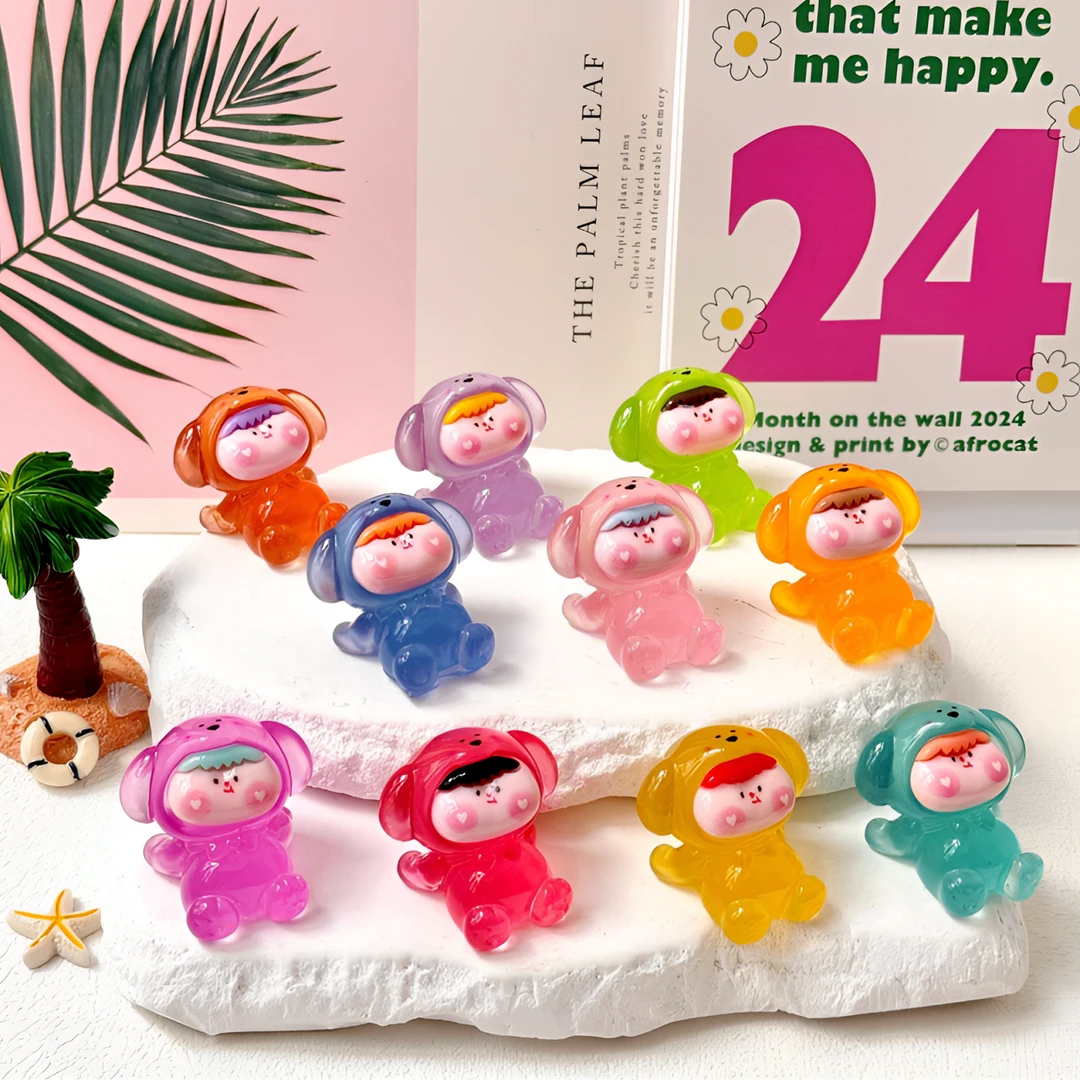 【对对碰+许愿】新款夜光躺姿小狗莉莉丝树脂潮玩微景观摆件