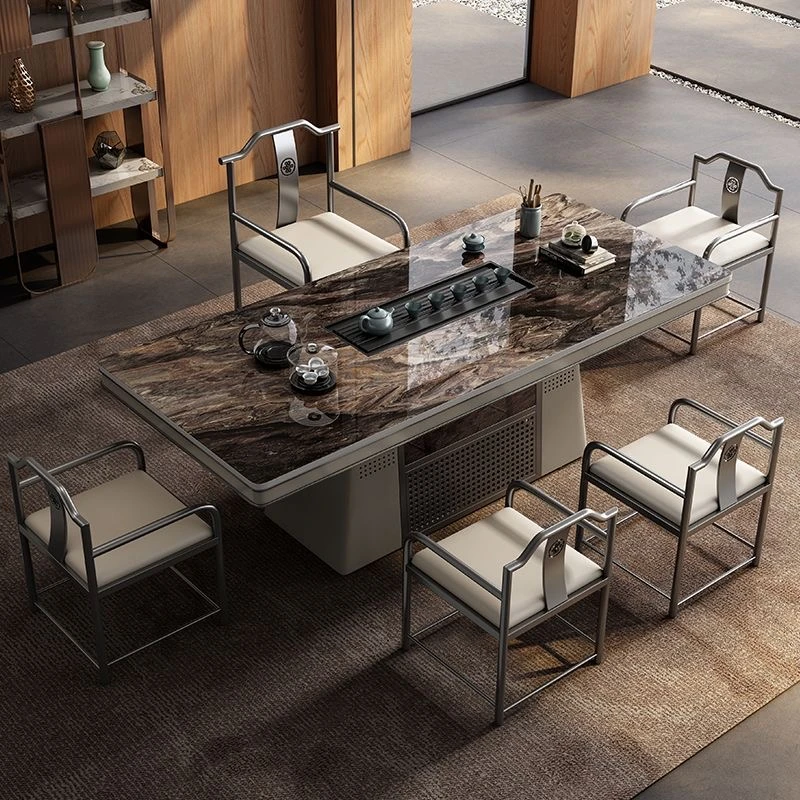 客厅茶几轻奢家用简约办公室茶桌椅泡茶桌茶具新中式全自动阳台