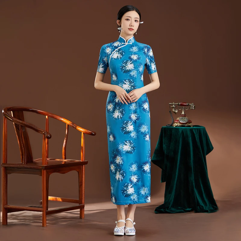 2025新款修身改良版走秀旗袍女款演出服L5337