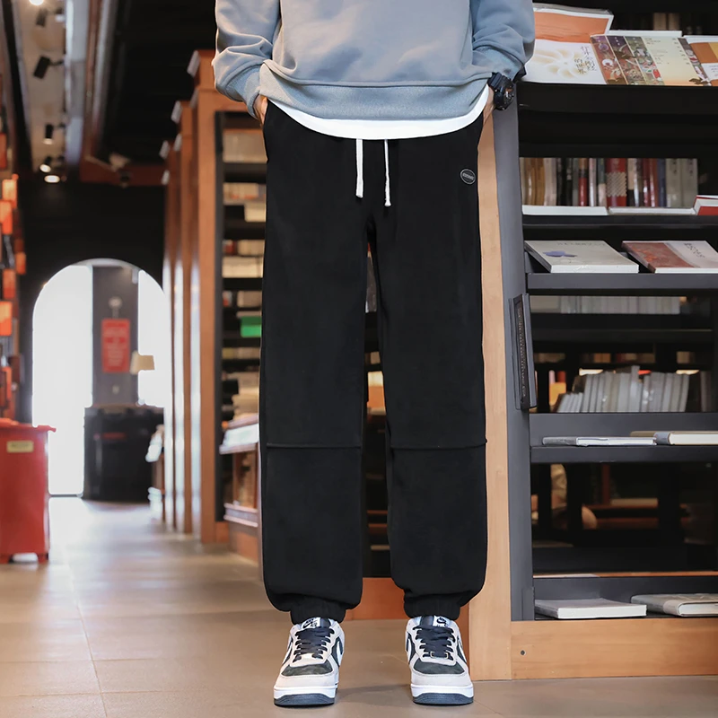 卡其色垂感男秋季新款日系复古男士宽松直筒阔腿裤休闲长裤  8039