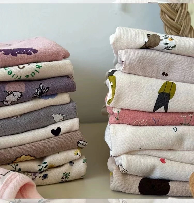 【纯棉300g拉架】无骨睡衣套装秋衣套装男女宝宝保暖秋冬