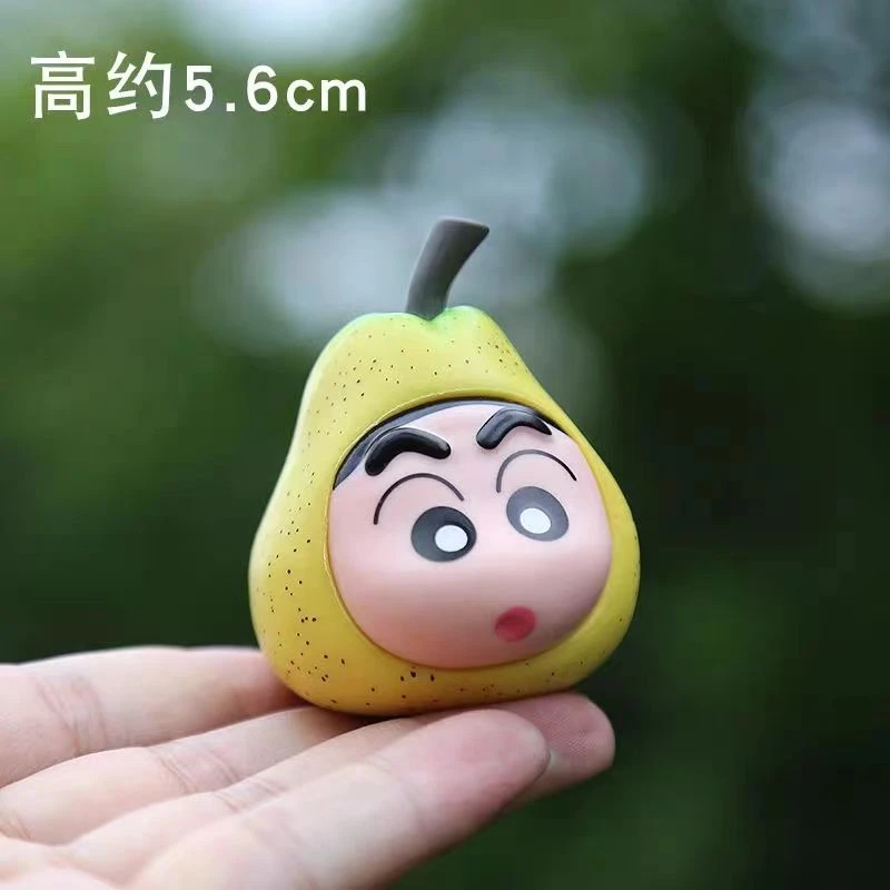可爱卡通蜡笔小新公仔pnv水果玩具手办桌面摆件礼物