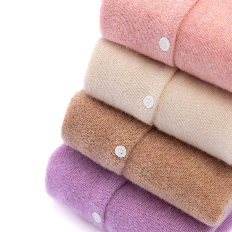 新款秋冬季儿童圆领羊毛开衫100%纯羊毛男女童羊毛开衫洋气宝宝