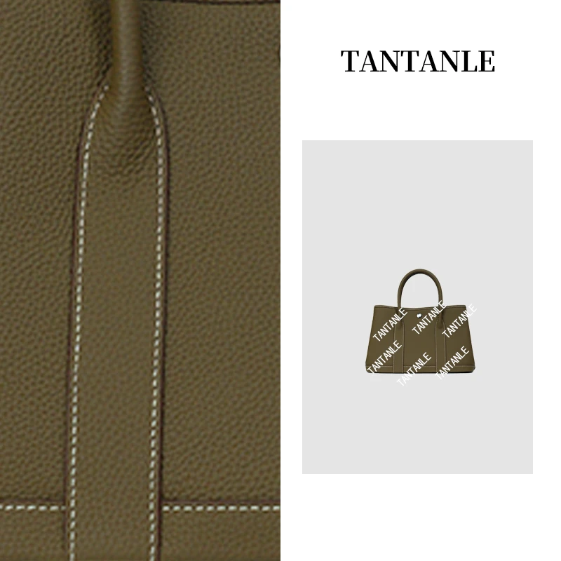 高定时尚单肩斜跨手提女包花园包灰色