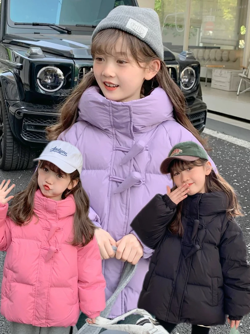 小辣椒M 2024时尚连帽加厚保暖冬季宽松百搭女童羽绒服高能感丽