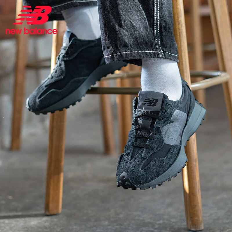 Newbalance327潮款黑武士休闲纯黑色运动鞋男女跑步鞋子U327WCD