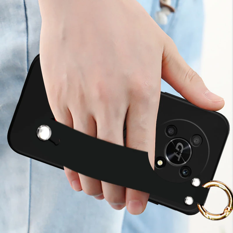 适用华为荣耀x40gt竞速版手机壳honor软壳腕带挂绳男女硅胶保护套