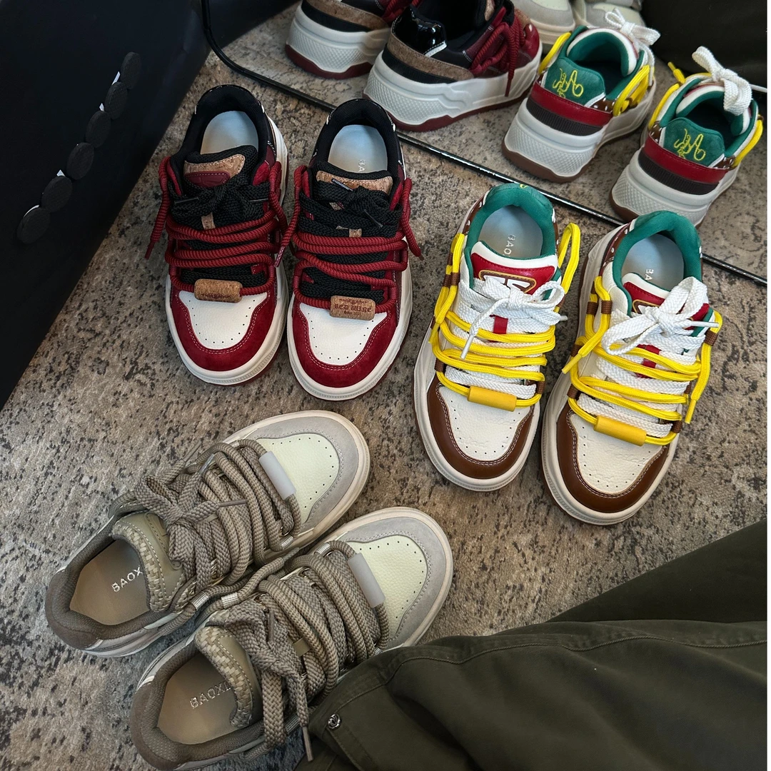 BAO/宝小姐2024秋季小众设计厚底汉堡时尚百搭休闲板鞋830-9