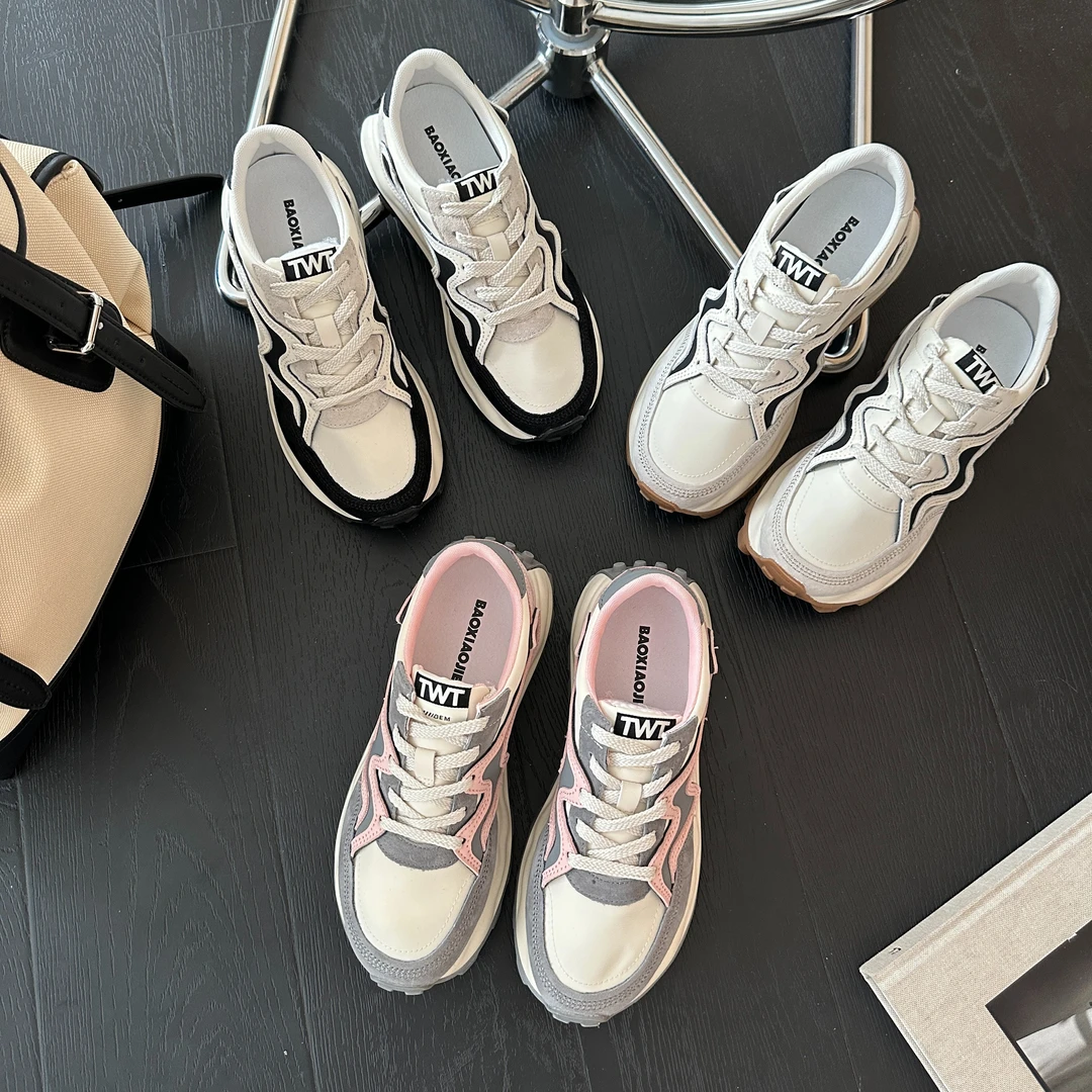 BAO/宝小姐厚底拼色透气防滑休闲鞋百搭潮流复古运动鞋9600-802