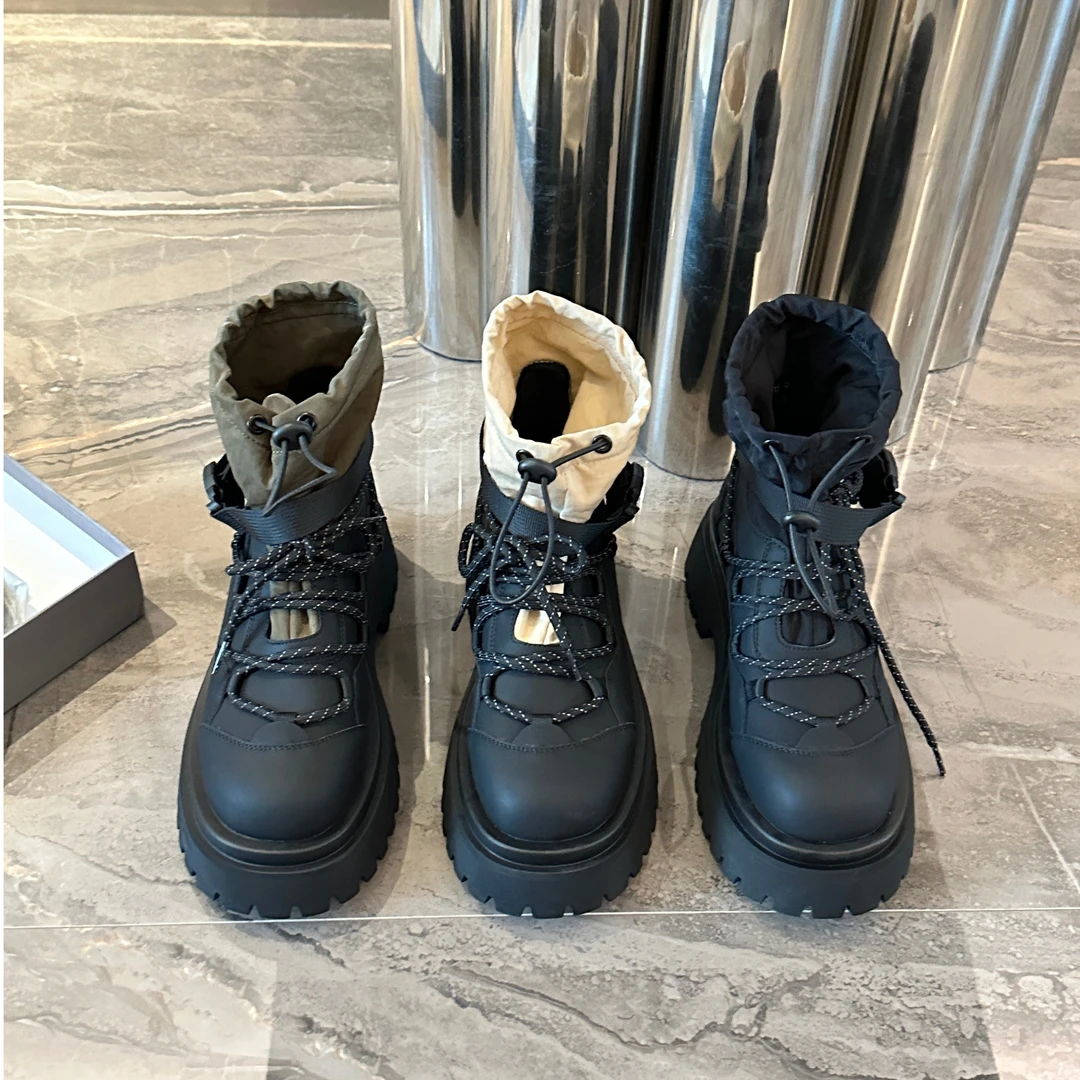 BAO/宝小姐年底福利潮流百搭拼接工装风潮酷时装靴6101