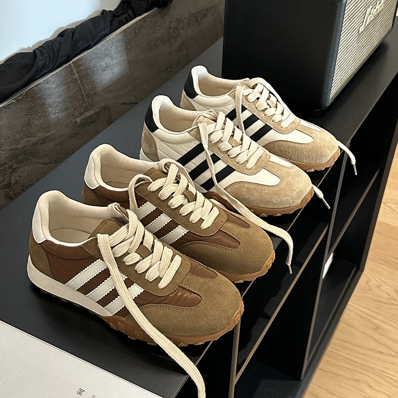 BAO/宝小姐小众设计感拼色厚底百搭复古德训休闲板鞋5900-1093