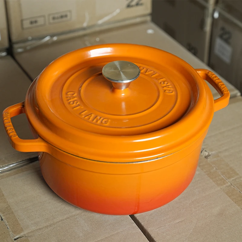 【三标系列】 DEHAN德瀚  26cm橘色渐变焖炖汤锅