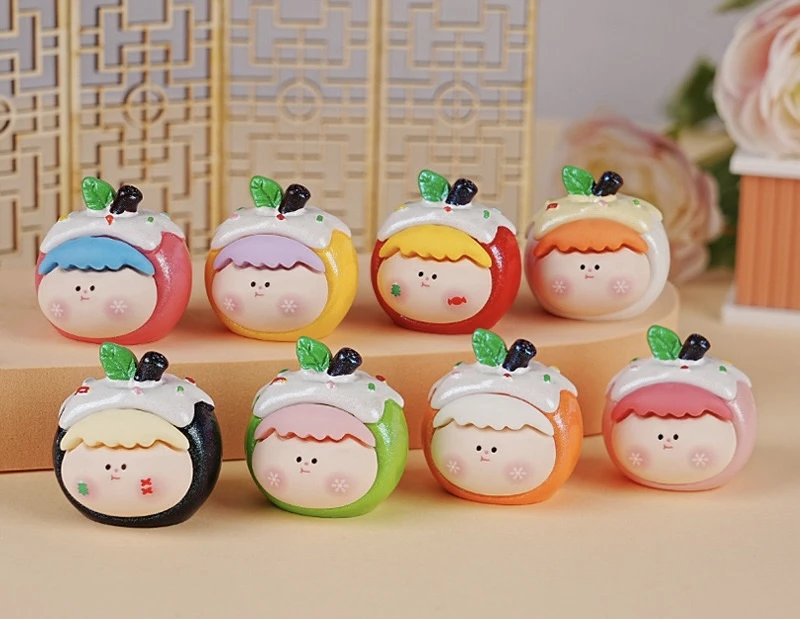 【九宫格】细闪雪顶苹果可爱摆件少女心治愈系创意