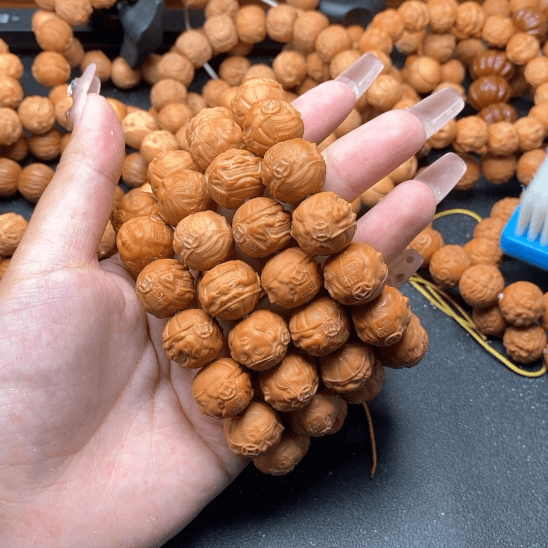 猴头核桃手串17财色双收微刀痕