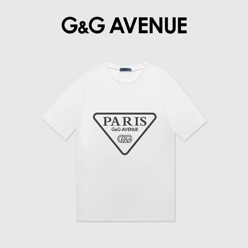 G&GAVENUE夏季百搭潮牌时尚短袖T恤纯棉休闲轻奢简约经典圆领男装