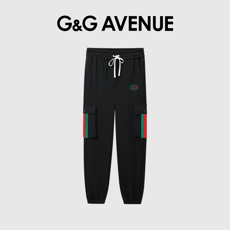 G&GAVENUE轻奢潮牌男秋冬新款休闲裤百搭时尚舒适多口袋抽绳卫裤