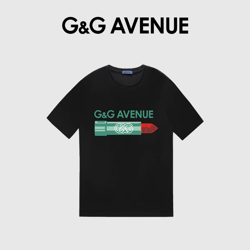 G&GAVENUE短袖T恤男女夏季轻奢美式圆领情侣短袖打底衫半袖休闲潮