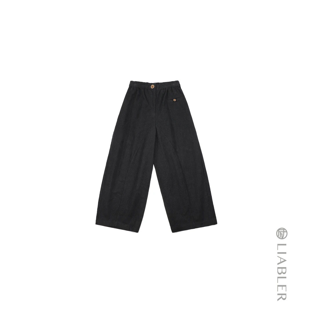 LIABLER/励【元青】2025春夏简约廓形感松紧腰长裤 LAW24395T