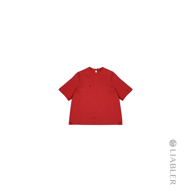 LIABLER/励【摇红】24春夏亚麻宽松上衣 LSS241006J