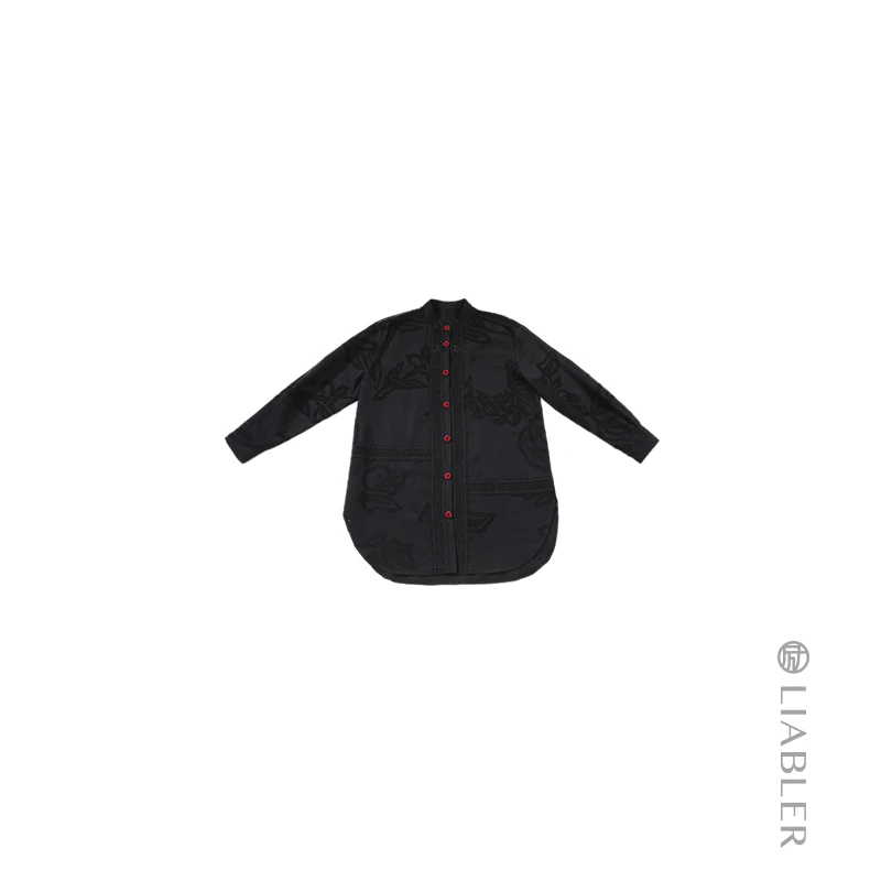 LIABLER/励【幽香蝶影】2025早春丝麻提花镂空衬衫上衣 LAW245047J