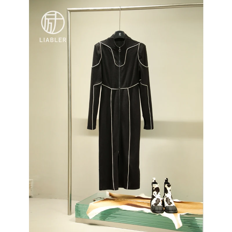 LIABLER/励 高级别致外缝线描边长款连衣裙 R030（长120cm）