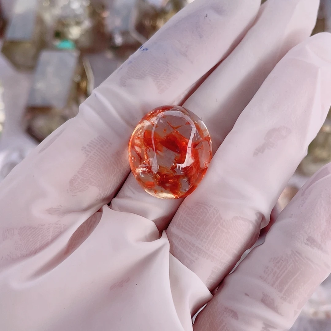 水晶颈饰未镶嵌橙***宝