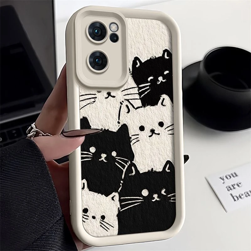 六只小猫OPPOReno7手机壳新款Reno7Pro全包软胶Reno7se防摔男女款