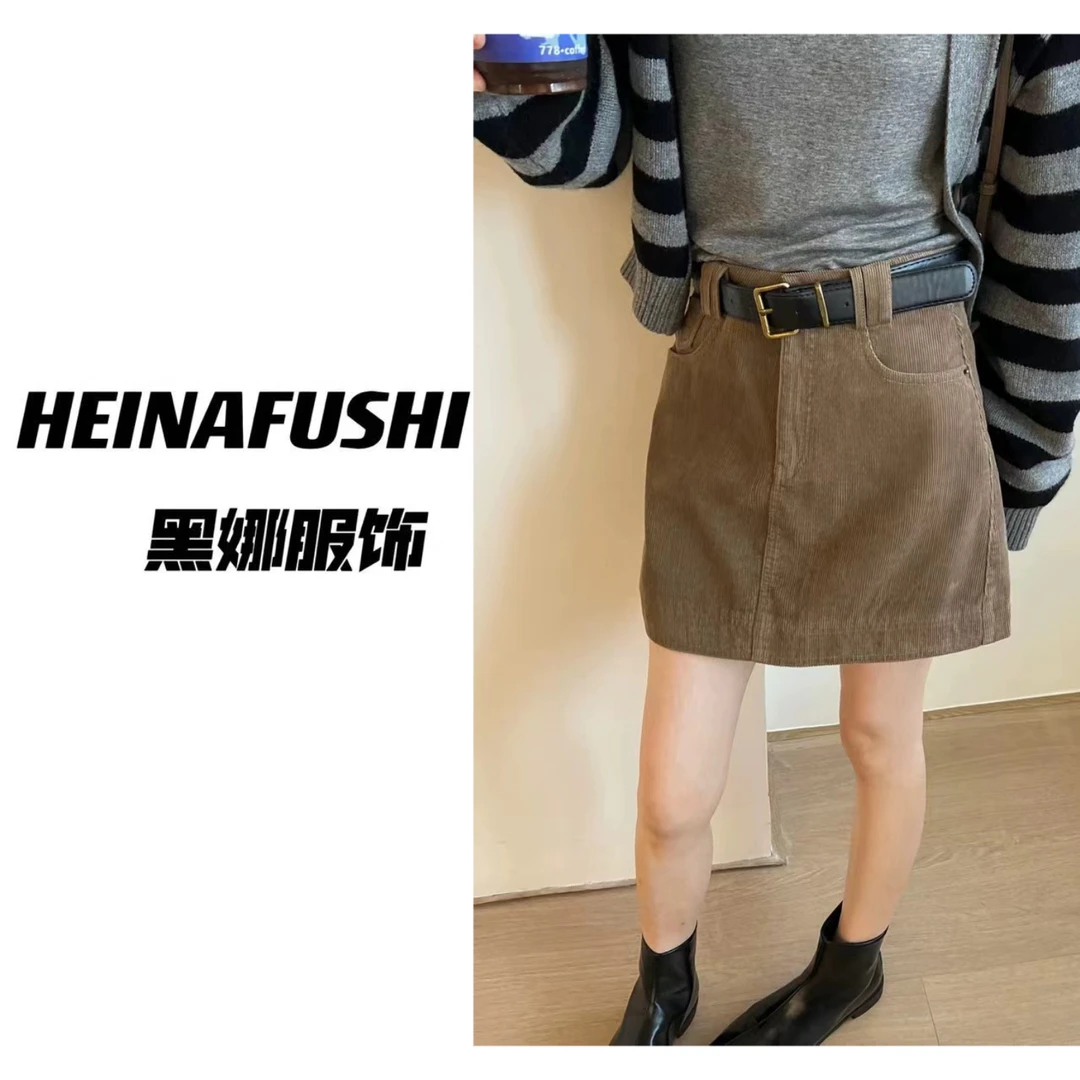 HEINA【短裙】灯芯绒短裙 8225