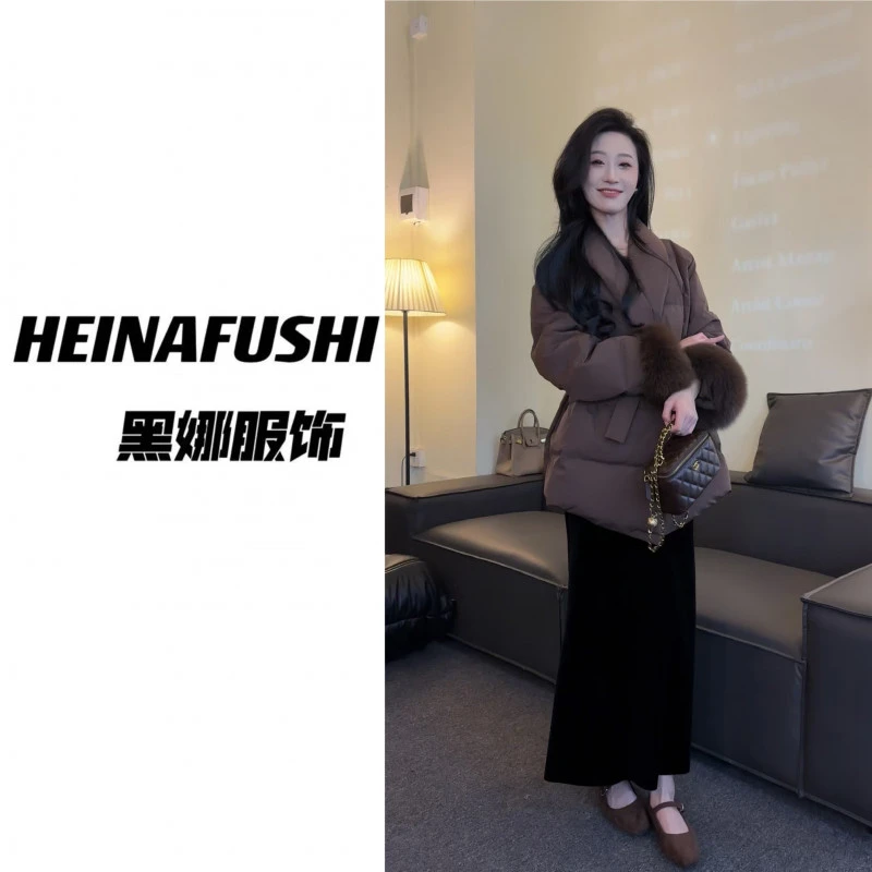 HEINA【王权富贵】可拆卸狐狸毛羽绒外套1158