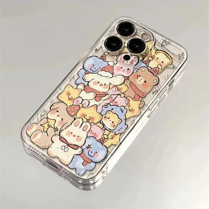 满屏动物iphone14promax苹果15手机壳13卡通12创意个性11小众简约