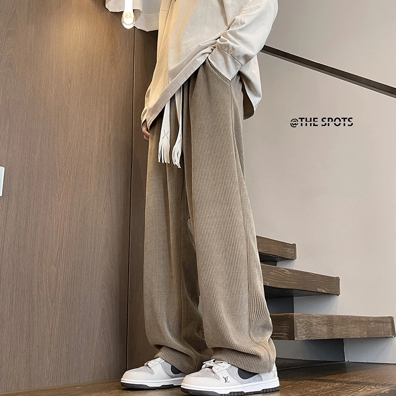高级垂感裤子男款春秋潮牌卫裤vibe大码宽松直筒阔腿运动休闲长裤