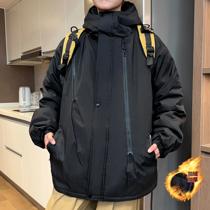 棉衣男冬季冲锋衣外套2023新款潮流潮牌加厚oversize保暖棉服棉袄