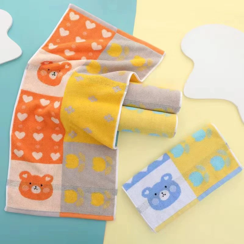 小花熊纯棉色纱32股毛巾柔软可爱家用成人吸水棉柔