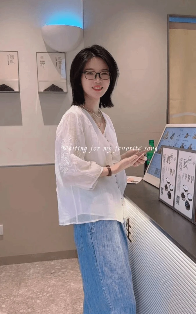 【原版面料】设计夏季新品苎麻绣花加捻宽皱刺绣休闲清凉开衫24127
