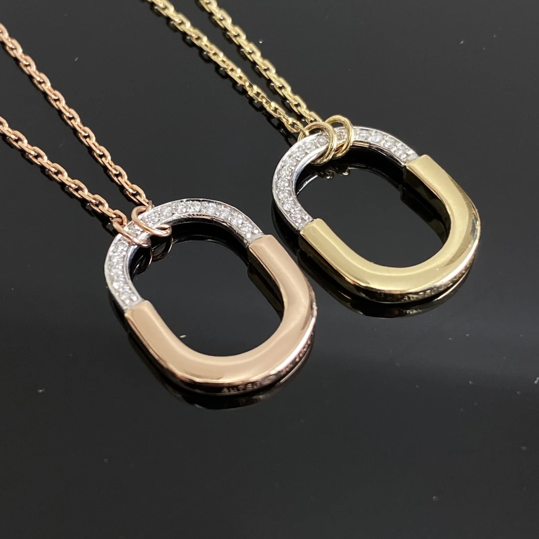 新款18k锁爱钻石项链 双色 40-42.5-45cm调节