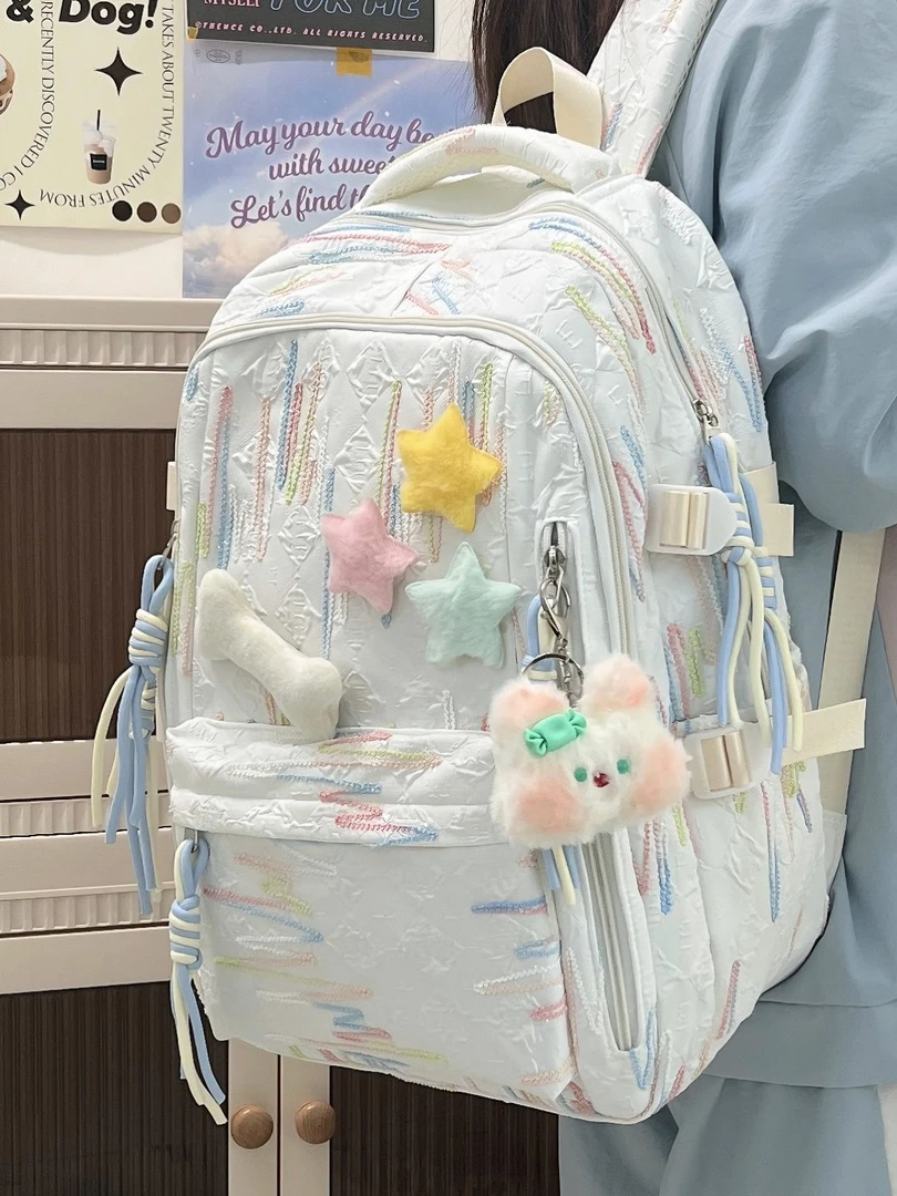 高颜值书包女初中韩版森系大容量背包高中学生轻便双肩包