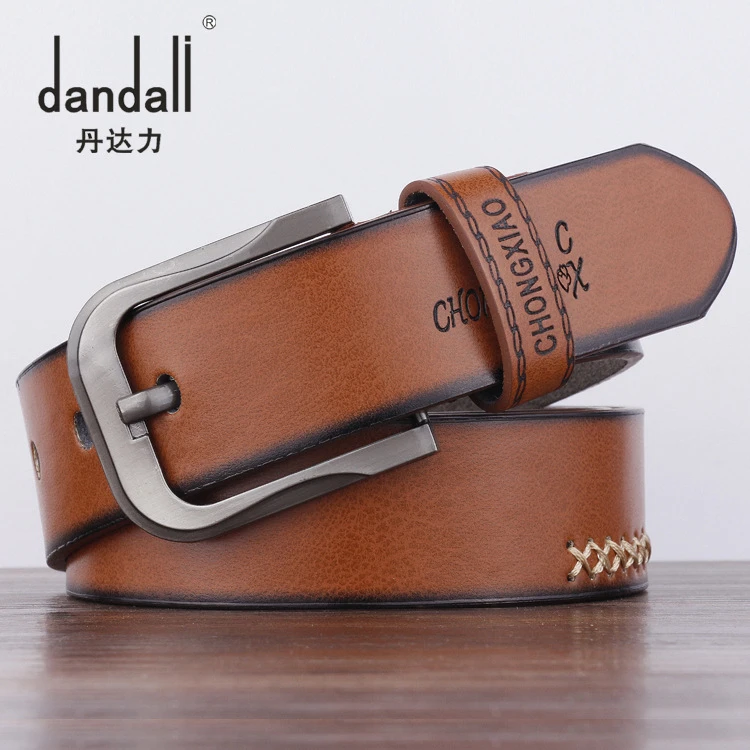 新款车裁线男士针扣皮带 速卖通复古装饰腰带青少年牛仔裤带批发