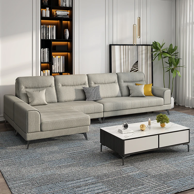 【雪尼尔面料】布艺沙发客厅小户型北欧现代简约贵妃四人位直排沙发