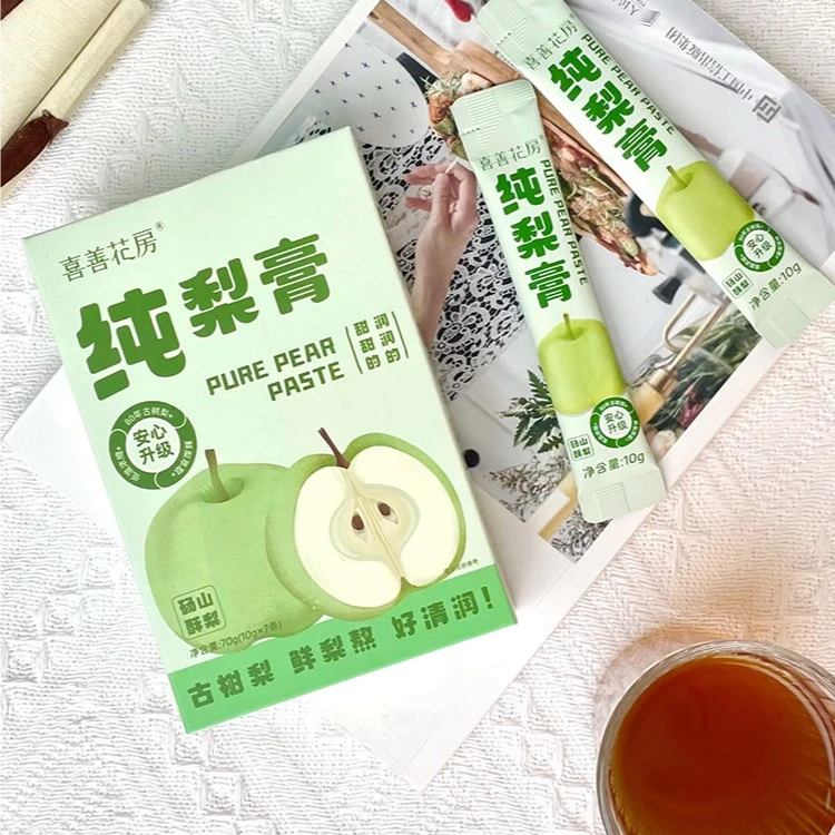 【福利】喜善花房砀山纯梨膏纤维老人儿童可食用冲饮鲜榨独立7条/盒