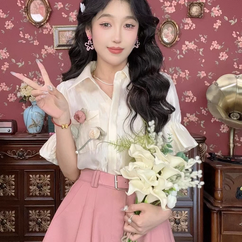 美丽 港味复古显瘦气质设计感上衣26091