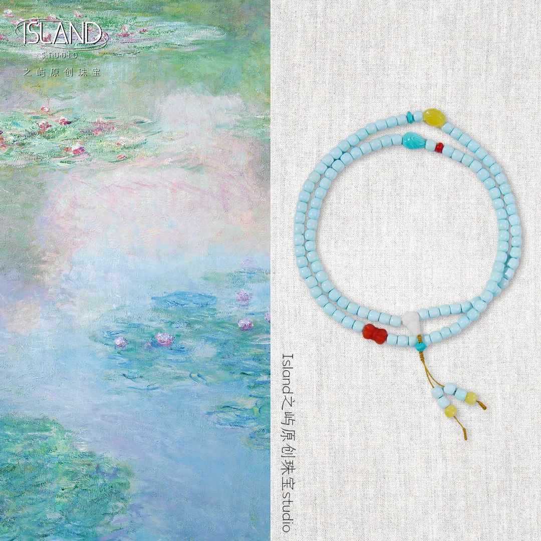 【Island之屿原创珠宝studio】三圈蜜蜡乌龟图案南红提溜