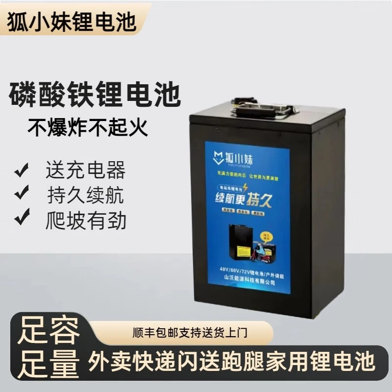 电动车锂电池48v星恒磷酸铁锂电瓶二三四轮外卖快递高续航