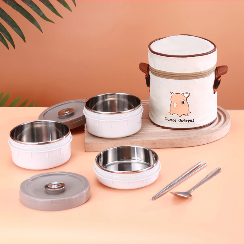 [宠粉浮力]304不锈钢分格保温饭盒上班族分隔带盖大容量提锅饭桶